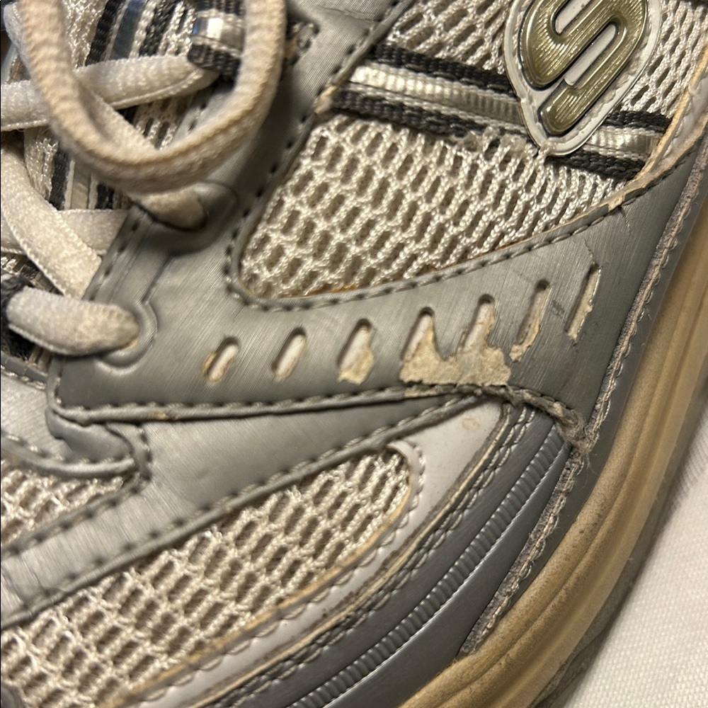 Skechers Women's Silver and White Athletic Shoes - Picture 12 of 14